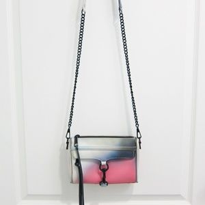 Rare Pink Blue White Ombre Mini Mac Crossbody Bag